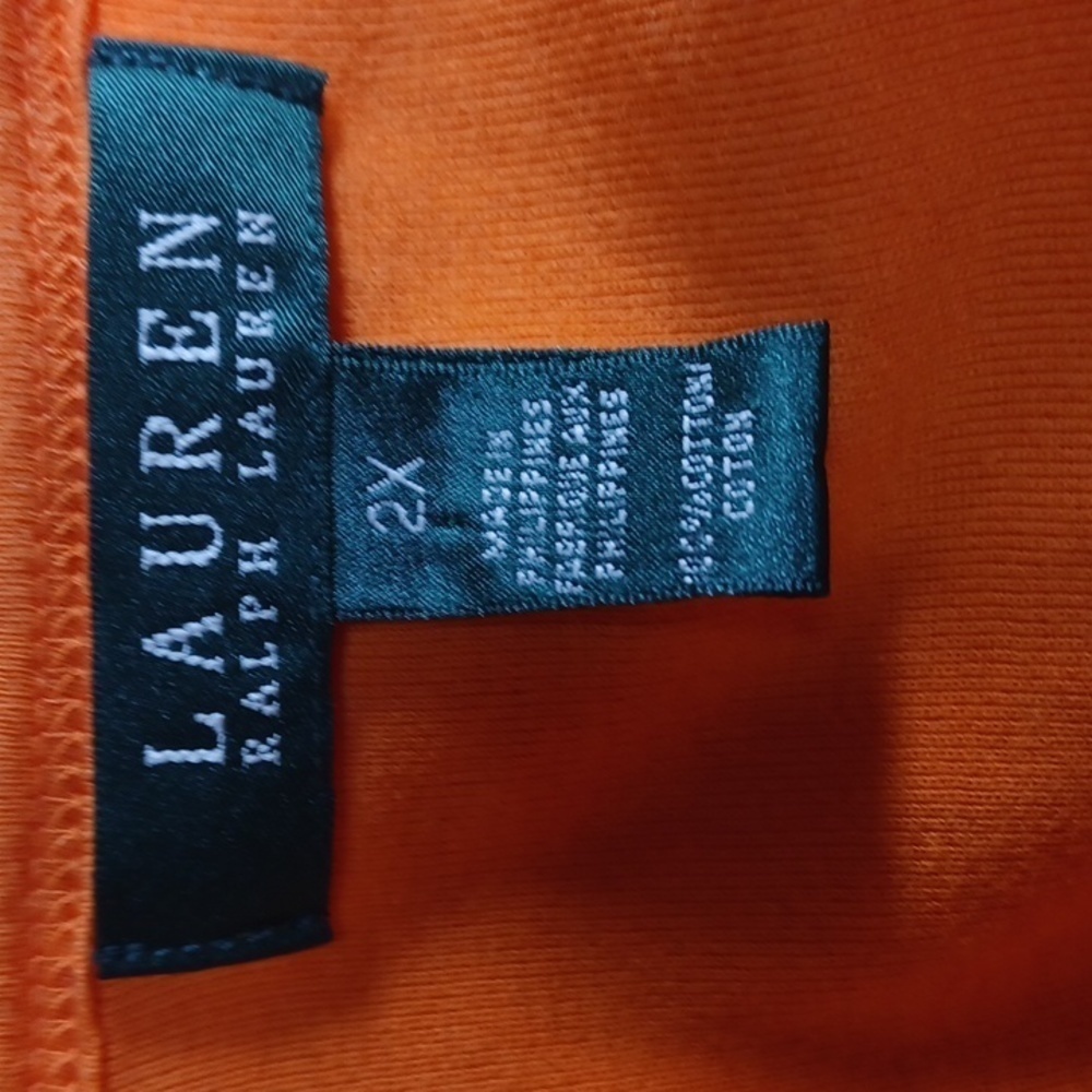 Lauren RALPH LAUREN womens top size 2X in a beautiful orange cotton - Picture 5 of 6